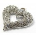 1 Crystal Set Cutout Heart Pendant - Clear