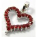 1 Silvertone Red Crystal Heart Pendant