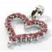 1 Silvertone Pink Crystal Heart Pendant