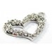 1 Silvertone Clear Crystal Side-Hanging Pendant