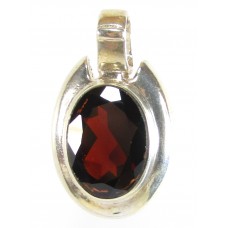 1 Sterling Silver and Garnet Pendant