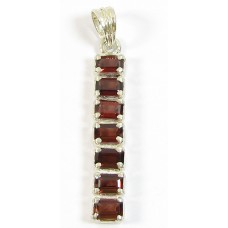 1 Sterling Silver and Garnet Ladder Pendant