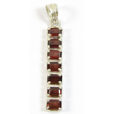 1 Sterling Silver and Garnet Ladder Pendant