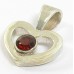 1 Sterling Silver and Garnet Heart Pendant