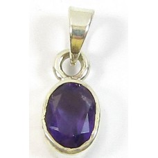 1 Small Sterling Silver and Amethyst Pendant