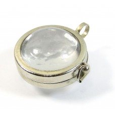 Chunky Glass Globe Pendant in Silvertone Setting, Just Add Your Own Image to the Pendant