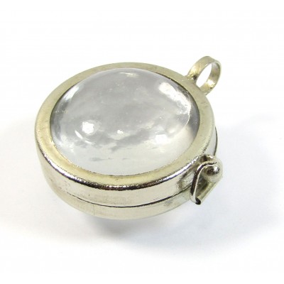 Chunky Glass Globe Pendant in Silvertone Setting, Just Add Your Own Image to the Pendant
