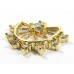 1 Pave Set Cubic Zirconia CZ Gold Plated Fan Charm