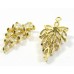 1 Pave Set Cubic Zirconia CZ Gold Plated Leaf Charm Pendant