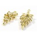 1 Pave Set Cubic Zirconia CZ Gold Plated Leaf Charm Pendant