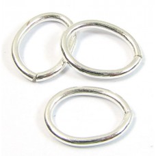 10 Shiny Plated Silver Oval Links