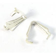 10 Silver Plated Pinch Bails