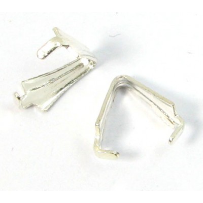 10 Silver Plated Pinch Bails