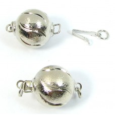 1 Silver Plated Ball Push-In Clasp