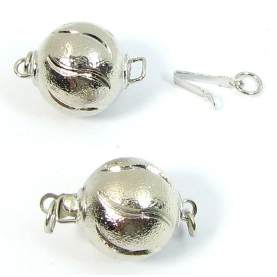 1 Silver Plated Ball Push-In Clasp