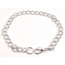 1 Silver Plated 18cm Finished Bracelet Chain with Clasp