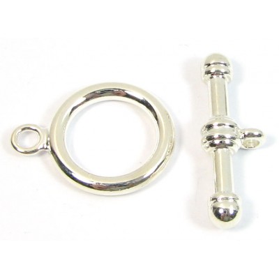 1 Large Silver Plated Toggle Clasp