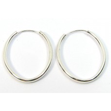 1 Pair Silver over Copper Oval Ear Wires