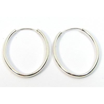 1 Pair Silver over Copper Oval Ear Wires