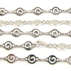 1cm Silver Plated Fancy Curl Detail Chain 