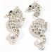 1 Silver Plated Crystal Set Magnetic Seahorse Clasp 
