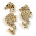 1 Gold Plated Crystal Set Magnetic Seahorse Clasp 