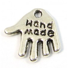 1 Silver Plated Made with Love (Hand) Charm