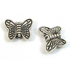 1 Silver Plated Butterfly Bead