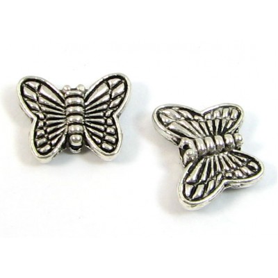 1 Silver Plated Butterfly Bead