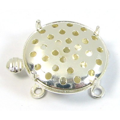 1 Silver Plated 2-Part Sieve 2-Strand Box Clasp for Beading