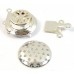 1 Silver Plated 2-Part Sieve 2-Strand Box Clasp for Beading