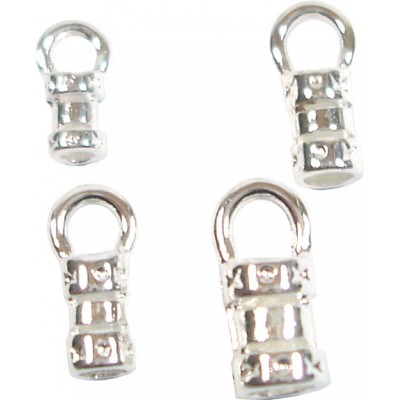 10 Medium Silver Plated Crimp End Caps with Ring 2.5mm