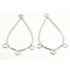 2 Silver Plated Chandelier Earring Fittings