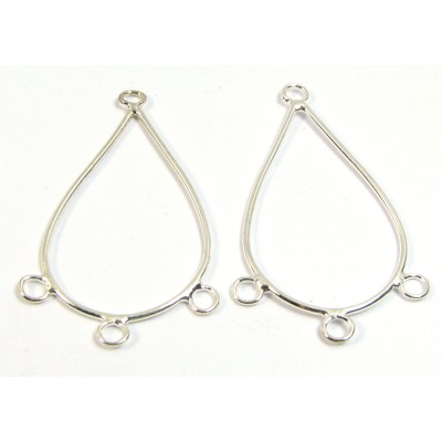 2 Silver Plated Chandelier Earring Fittings