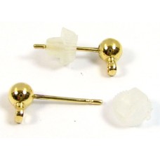 1 Pair Gold  Plated Ball Stud Earring with Loop