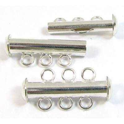 Multi Strand Clasp Silver Plated - 3 Strand