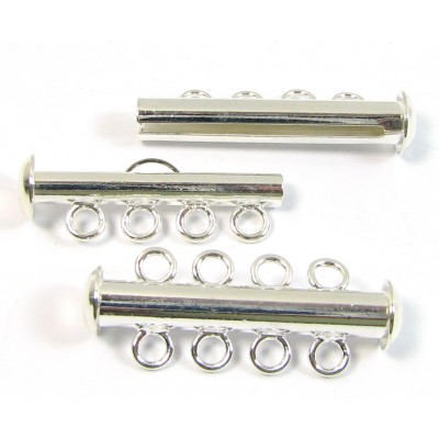 Multi Strand Clasp Silver Plated - 4 Strand