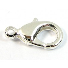 10 Silver Plated 15mm Lobster Clasps