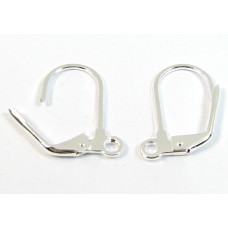 1 Pair Silver Plated Leverback Earrings (Continental Ear Fittings)