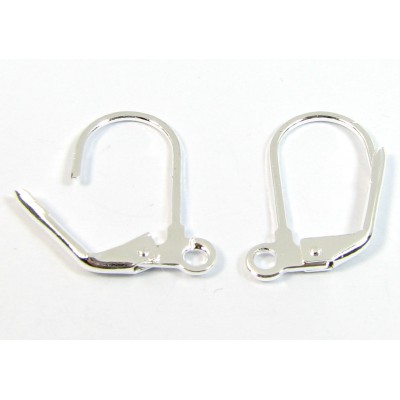 1 Pair Silver Plated Leverback Earrings (Continental Ear Fittings)