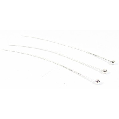 10 Silver Plated 50mm Ball Headpins