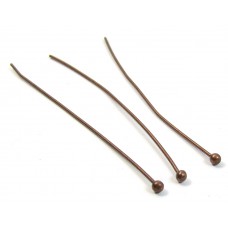 10 Antiqued Copper Plated Ball Headpins