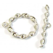 1 Silver Plated Twist Toggle Clasp