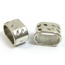 1 Silver Plated Decorated Slider for Oval Cord