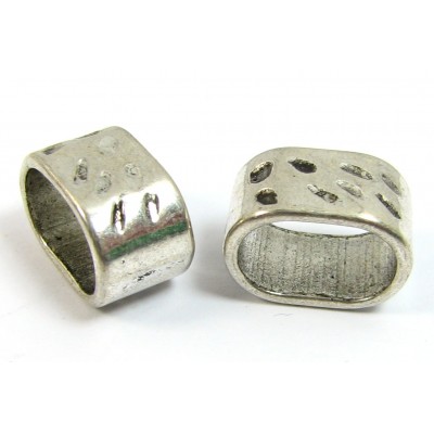 1 Silver Plated Decorated Slider for Oval Cord