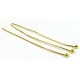 10 Gold Plated 50mm Ball Headpins