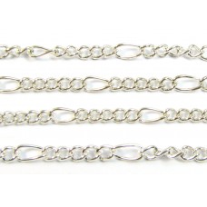 1 Metre Silver Plated Figaro Chain