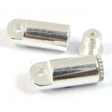 2 Silver Plated Bead Bandit End Caps