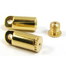 2 Gold Plated Bead Bandit End Caps