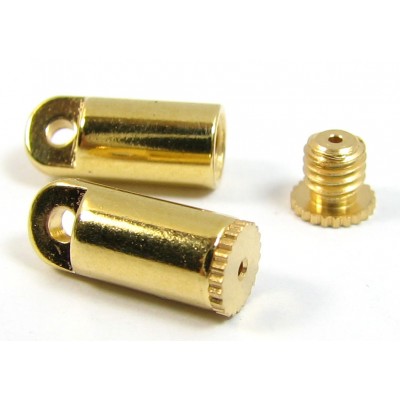 2 Gold Plated Bead Bandit End Caps